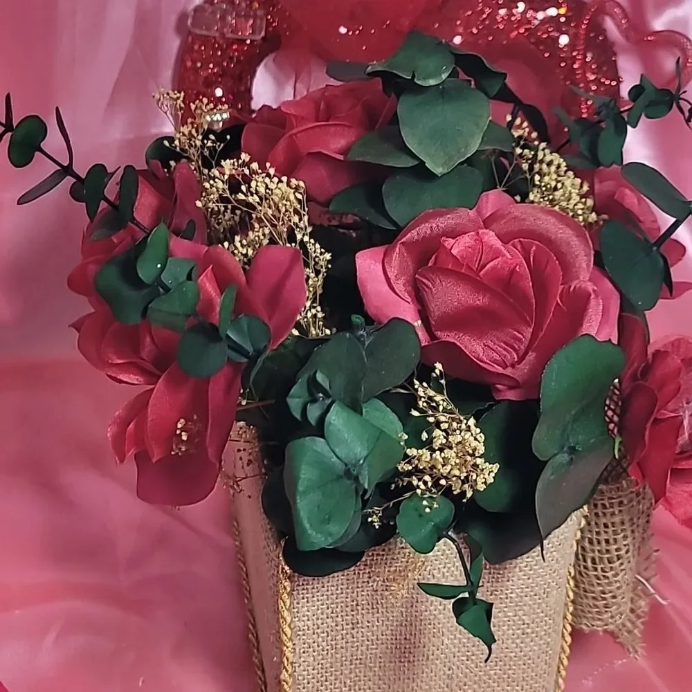 RED  ROSAS AND RED HEART SET
